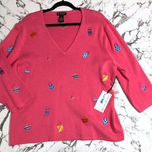 NWT alexander bartlett woman 3X  purse embroidered